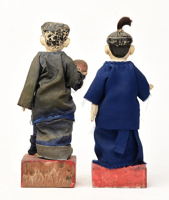 Early 20th Century, A Pair of Burmese Wooden Male and Female Figurines 12