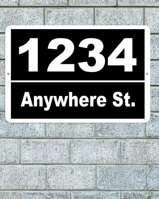Personalized Home Address Sign Aluminum 12"x8" Custom House Number Street Plaque
