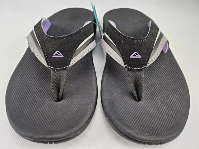 Reef Women's Slap 3 Cushion Comfort Flip Flops Black Purple Sz 7 Beach Sandal