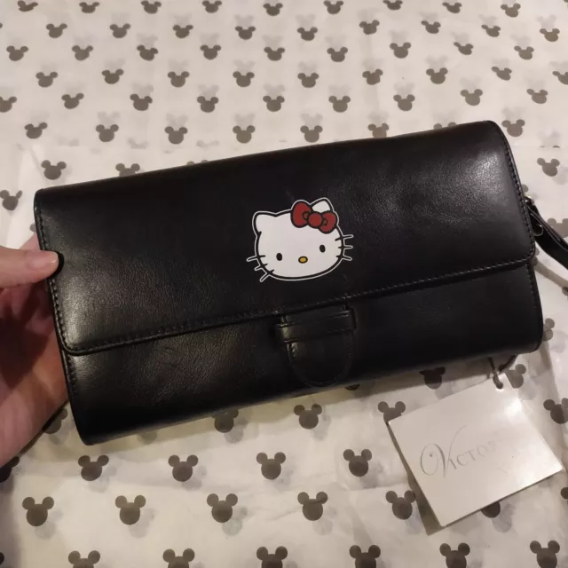 Victoria Couture Hello Kitty Black Leather Organizer Wallet Portefeuille