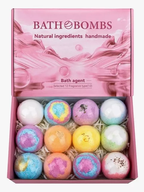 12 Stück Bath Bomb Badesalzkugeln Ätherisches Öl Badebomben Geschenkset