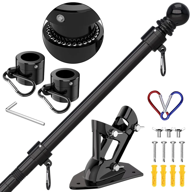 6FT Flag Pole Kit with Bracket Holder Outside House Porch Garage RV Boat Truck