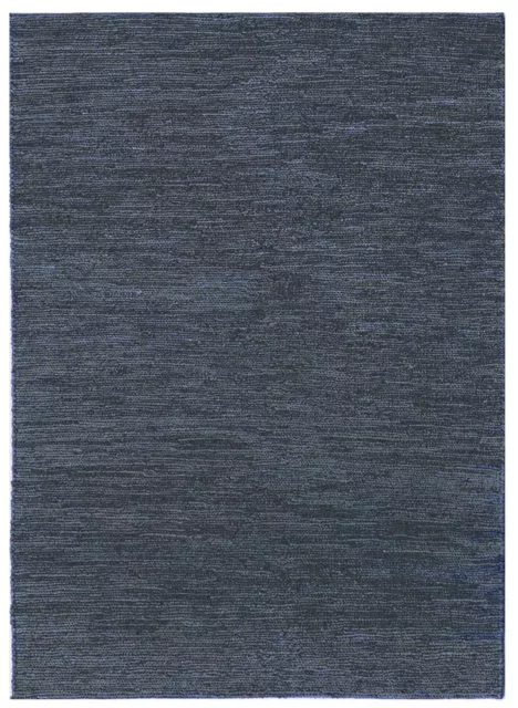 Kalpen Cable Braided Navy Blue Natural Fibre Jute Floor Rug - 3 Sizes