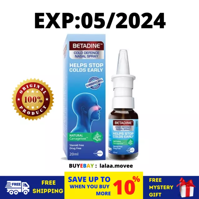 Betadine Adulte Cold Defense Spray Nasal 20Ml Stop Rhumes Tôt Livraison...