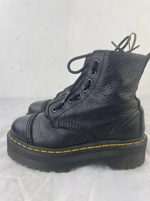 DR. MARTENS SINCLAIR Milled Nappa Leather Platform Boots Shoes Black ...
