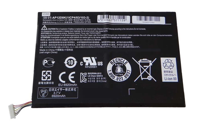 vhbw Batería Recargable Compatible con Acer Iconia Tab W510-1666, W510-1674, W510-1892, W510 32GB Tablet, Pad (7300 mAh, 3,7 V, polímero de Litio