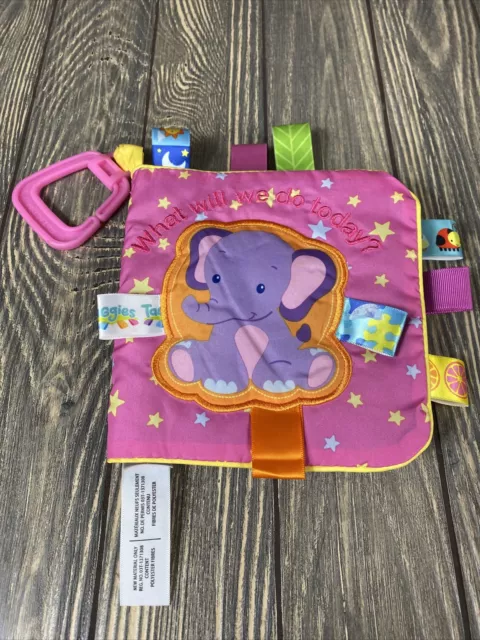Taggies Pink What Will We Do Today Soft Crinkle Book Baby Toy Girl Toddler Lovey