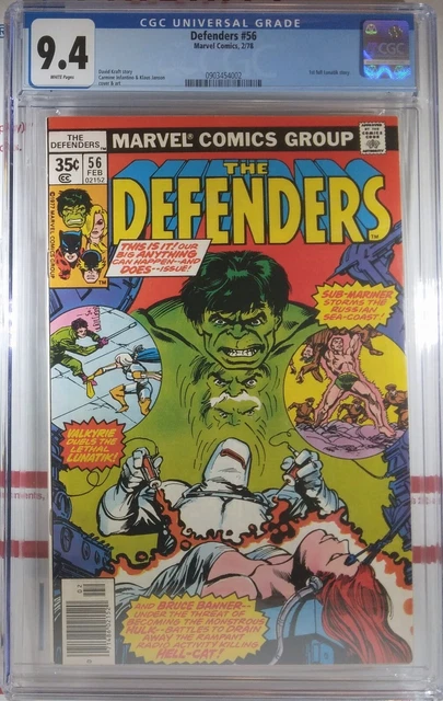 💥🟢 Cgc 9.4 Nm Defenders #56 Newsstand Variant 🔑 Lunatik Incredible Hulk 1978 💥🟢 Cgc 9.4 Nm Defenders #56 Newsstand Variant 🔑 Lunatik Incredible Hulk 1978