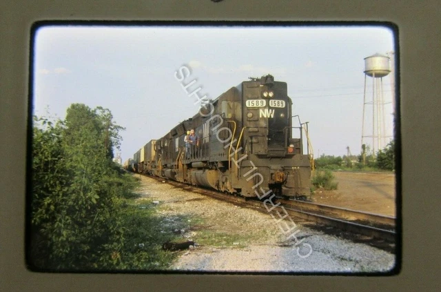 Original '80 Ektachrome Slide NW Norfolk Western 1589 SD40 BCS action     31V11