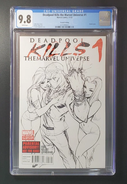 Deadpool Kills the Marvel Universe #1 CGC 9.8 (2012) 2nd Printing Sketch Cover