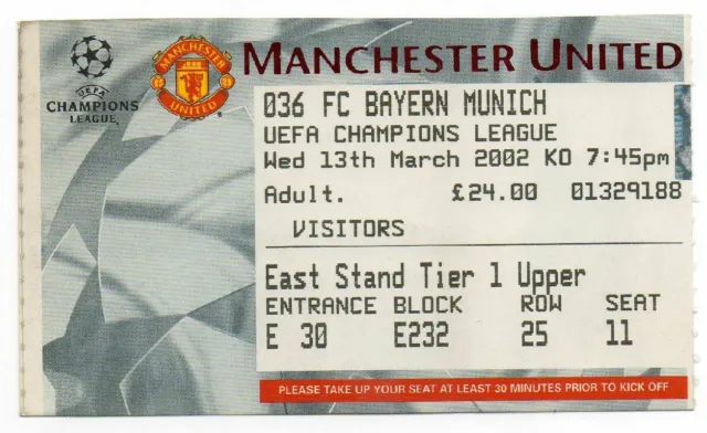 Biglietto EC Manchester United - Bayern MIN 2001-02