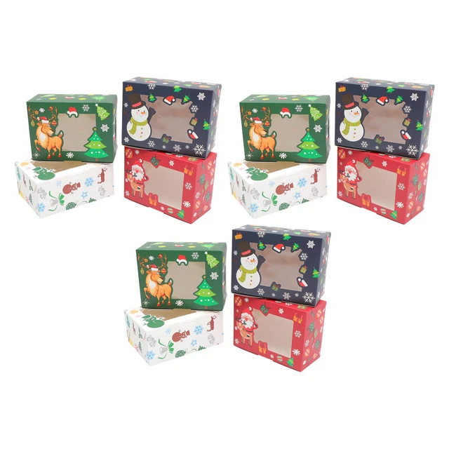 Scatola da forno natalizia in PVC contenitore caramelle per regali carta kraft