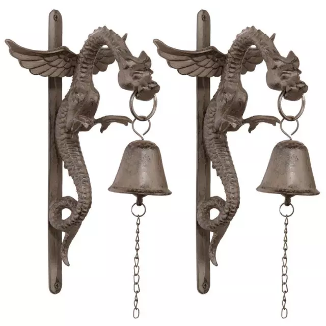 Design Toscano Florentine Dragon Gothic Iron Doorbell: Set of Two