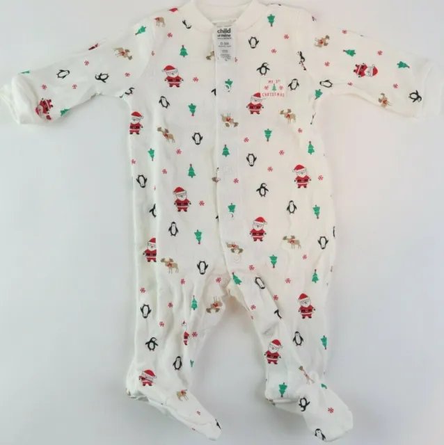 Carters Baby Infant Girl 2 Pc Christmas Print Bodysuit  Pants Size 0-3 Months 2