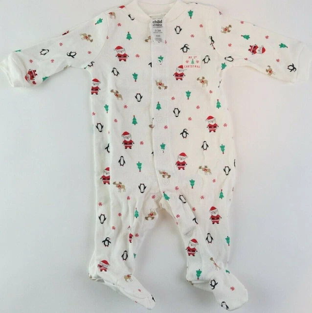 Carters Baby Infant Girl 2 Pc Christmas Print Bodysuit  Pants Size 0-3 Months 2