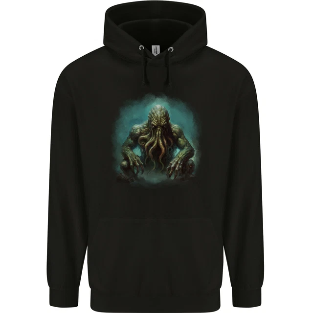 T-shirt Homme Coton Cthulhu Kraken - Dessin Mythologie, Coupe Loose - Modèle 5000