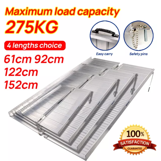 Aluminium Folding Loading Access Ramp Portable Wheelchair Trolley Scooter Step