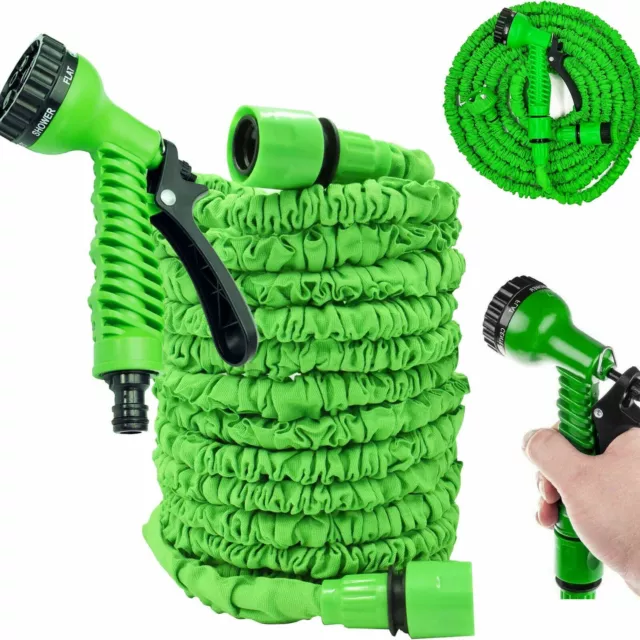 Expandable Hoses 125Ft/37.5M Magic Pocket Flexible Water Hose Spray Nozzle Gun 2