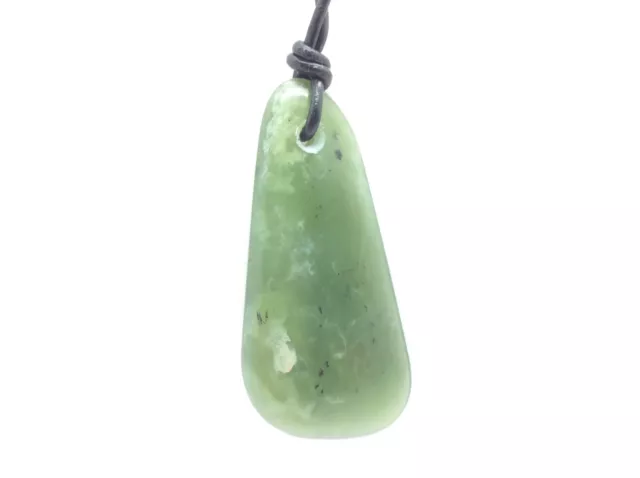 Siberian Jade Pendant Green Nephrite Gem Stone Necklace Siberia Russia #22
