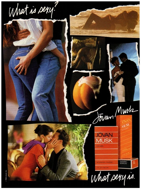 Jovan Musk Sexy Peach & Cream Vintage Magazine Print Advertisement 8x11" 1989