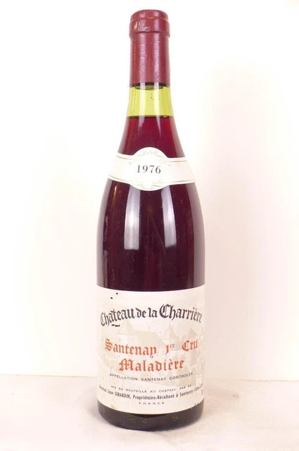santenay château de la charrière premier cru la maladière rouge 1976