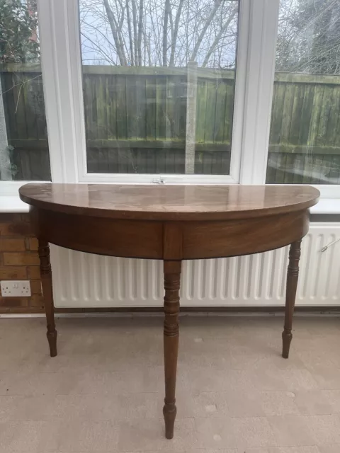 Antique Georgian Mahogany Demi Lune Console Table