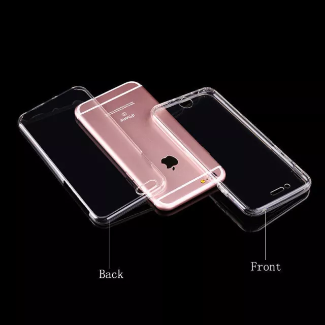 Coque Silicone Transparente Protection 360° Integral Avant + Arriere Pour Iphone