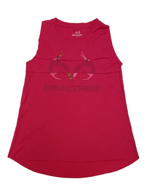 Realtree Camouflage YOUTH GIRLS Hot Pink Ultra Soft Bro-Tank Style Tank Top (M)