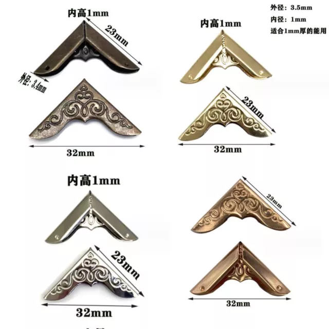 80pcs Iron Book Corner Protector Vintage Iron Corner Protector  Notebook