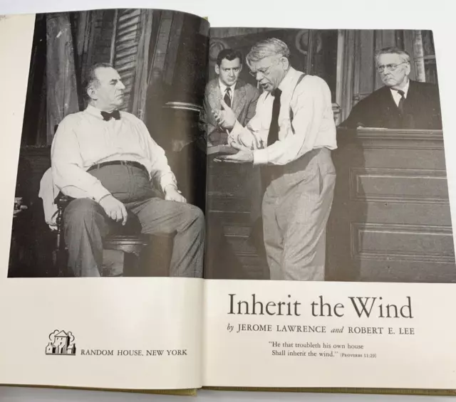 Inherit the Wind Jerome Lawrence & Robert E Lee 1955 Classic American Theatre