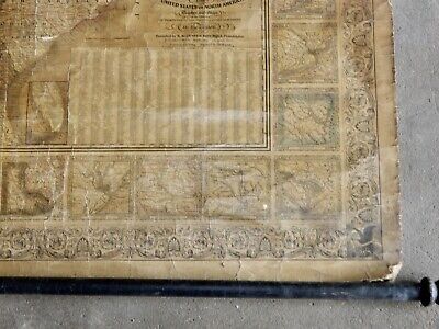 Antique Wall Map Mitchells Map Of The American Republic 1845 3