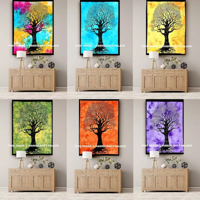 5 PC Wholesale Lot Tapestry Indian Wall Hanging Tree of Life Mandala Throw Decor