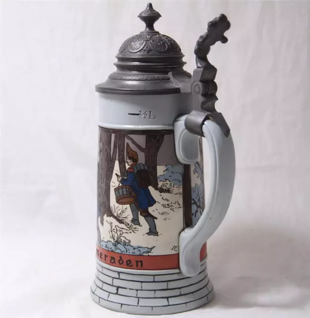 Antique Mettlach V&B Etched Beer Stein #2833E Military Theme Grenadiers c.1903 3