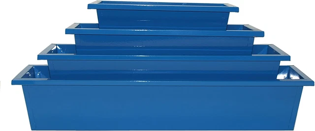 HiT 8625 S/4 Rectangular Galvanized Window Planter Set of 4, Silver