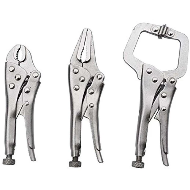 3 PC Mini 4-1/2'' Locking Pliers Set C Clamp with Case New