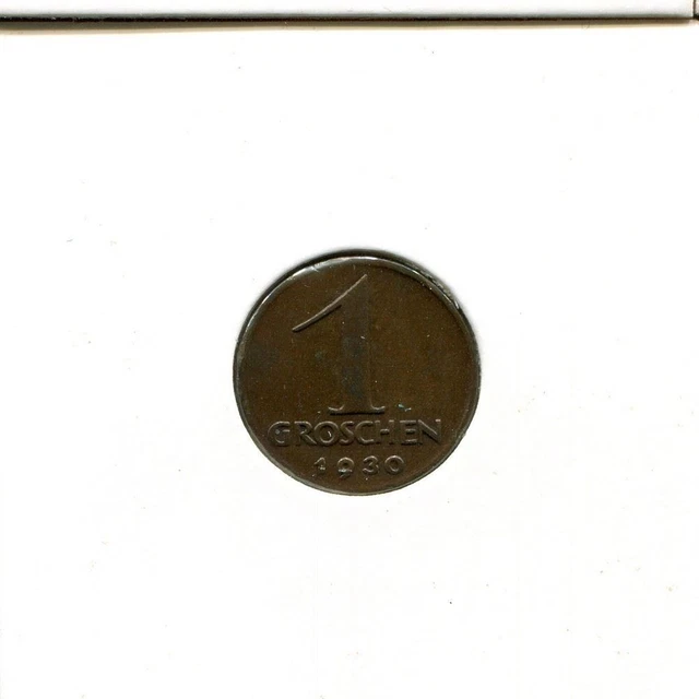 1 GROSCHEN 1930 AUSTRIA Coin #AT451U