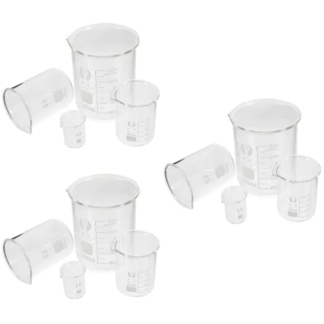 12 Pcs Ml Messbecher Laborbecher in Niedriger Form Becherglas Einstellen