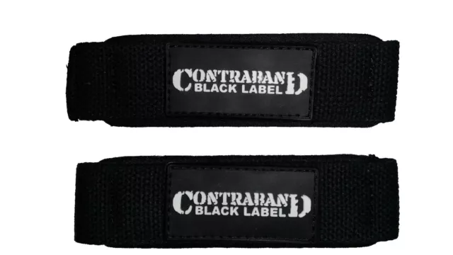 Contraband Black Label 2000 Padded Cotton Weightlifting Wrist Straps (Pair) Men