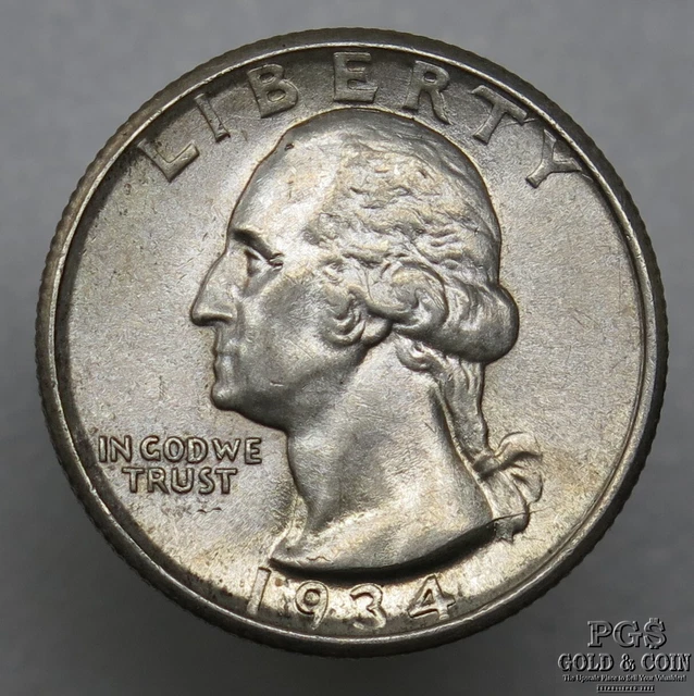 1934-D Medium Motto Washington Quarter Key Date US 90% 26513