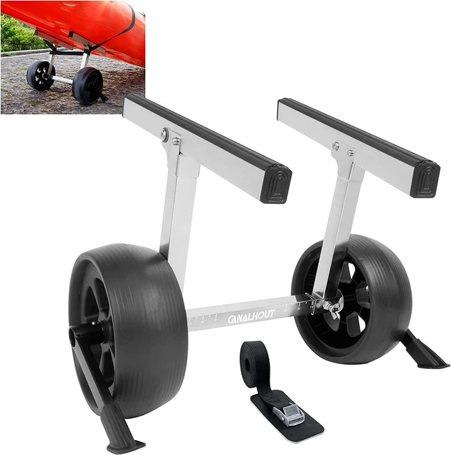 CANALHOUT Lightweight 304 Stainless Steel Kayak Carrier Trolley Cart Flat-Fre...