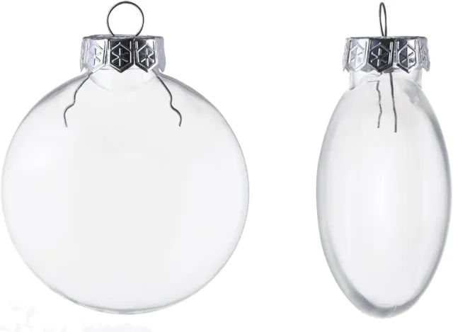 Pack of 10 Plain Blank S[here 8cm Baubles for Craft