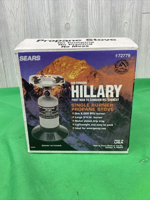 SEARS SIR EDMUND Hillary Single Burner Propane Tank Camping