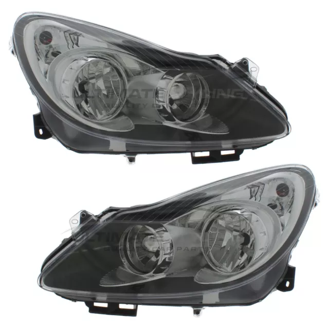 Headlights Vauxhall Corsa D SXi 2006-2011 Black Inner Headlamps Left & Right