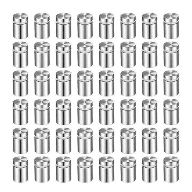 Paquete de 100 Tornillos de separación de letreros Tornillos de publicidad Soporte de pared de acero inoxidable G4N6