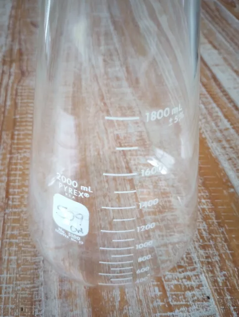 2000ml Pyrex,  Erlenmeyer flask, No 5100, wide mouth. USA