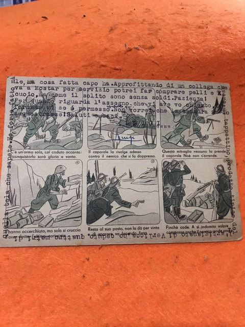 Cartolina Italiana Ww2 Italia Wwii Italiano Regia Esercito Fascismo Bersaglieri