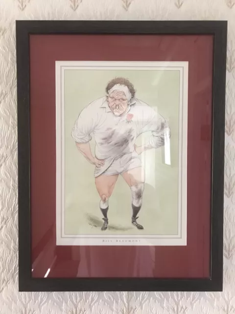 English Rugby Union Caricature Print Of Sir Bill Beaumont