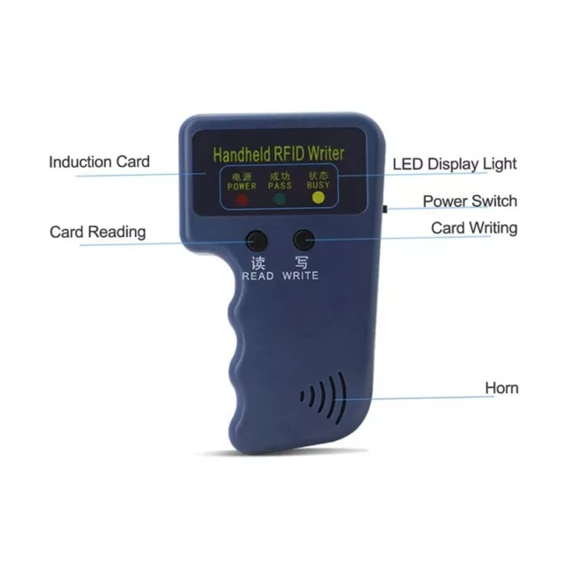 Copieur de Carte RFID Portable 125KHz ID (EM4100/HID/AWID) Duplicator Reader WE7 2