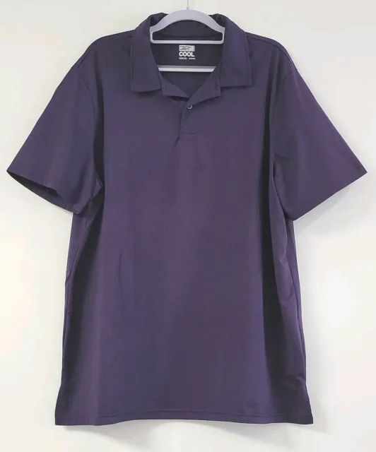 32 Degrees Cool Polo Shirt Mens XL Purple Short Sleeve Lightweight Golf