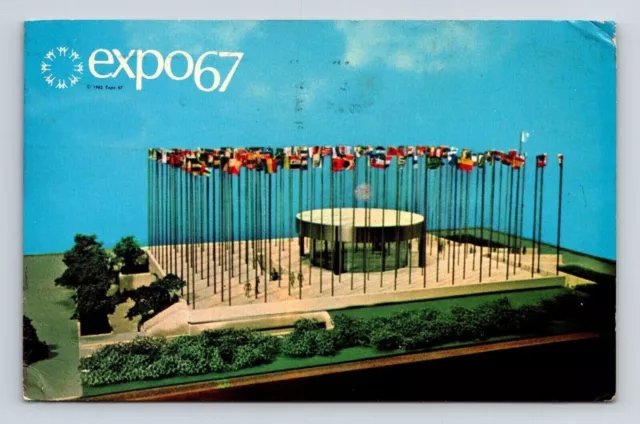 Pavilion United Nations Exhibit Area Expo67 Montreal Canada Postcard PM Clean